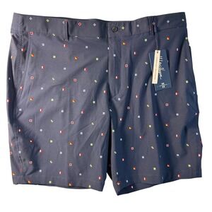 Walter Hagen Mens‎ Performance Golf Shorts Navy Sailing Geo Print Size 40